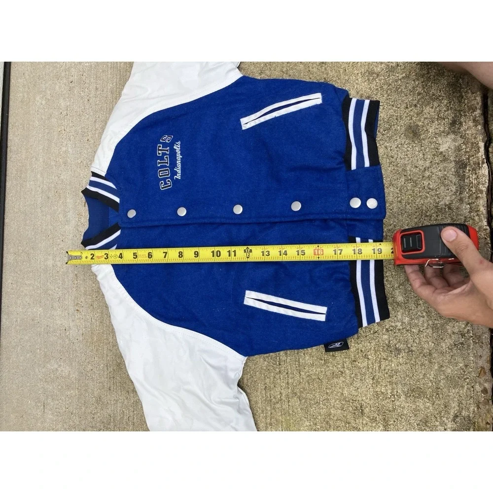 Vintage Indianapolis Colts Reebok Wool Varsity Coat Jacket  Team NFL Boys 8-10